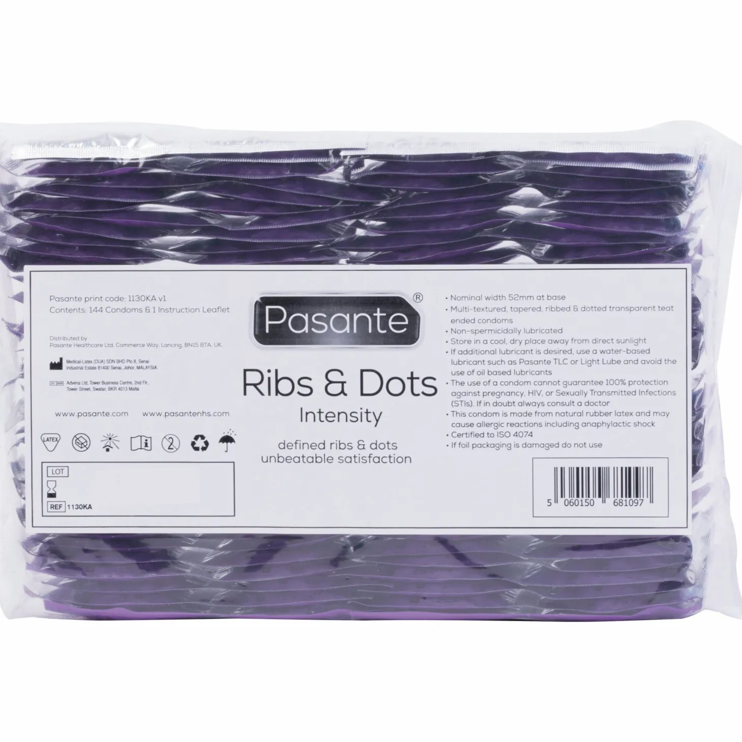 Pasante Ribs & Dots Intensity Condooms - 144 stuks