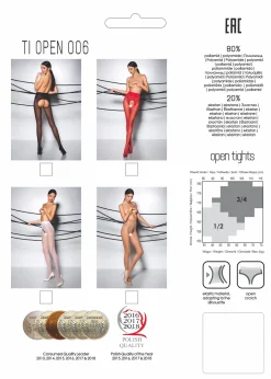 Passion - Tiopen 006 Panty Met Open Kruisje - Zwart
