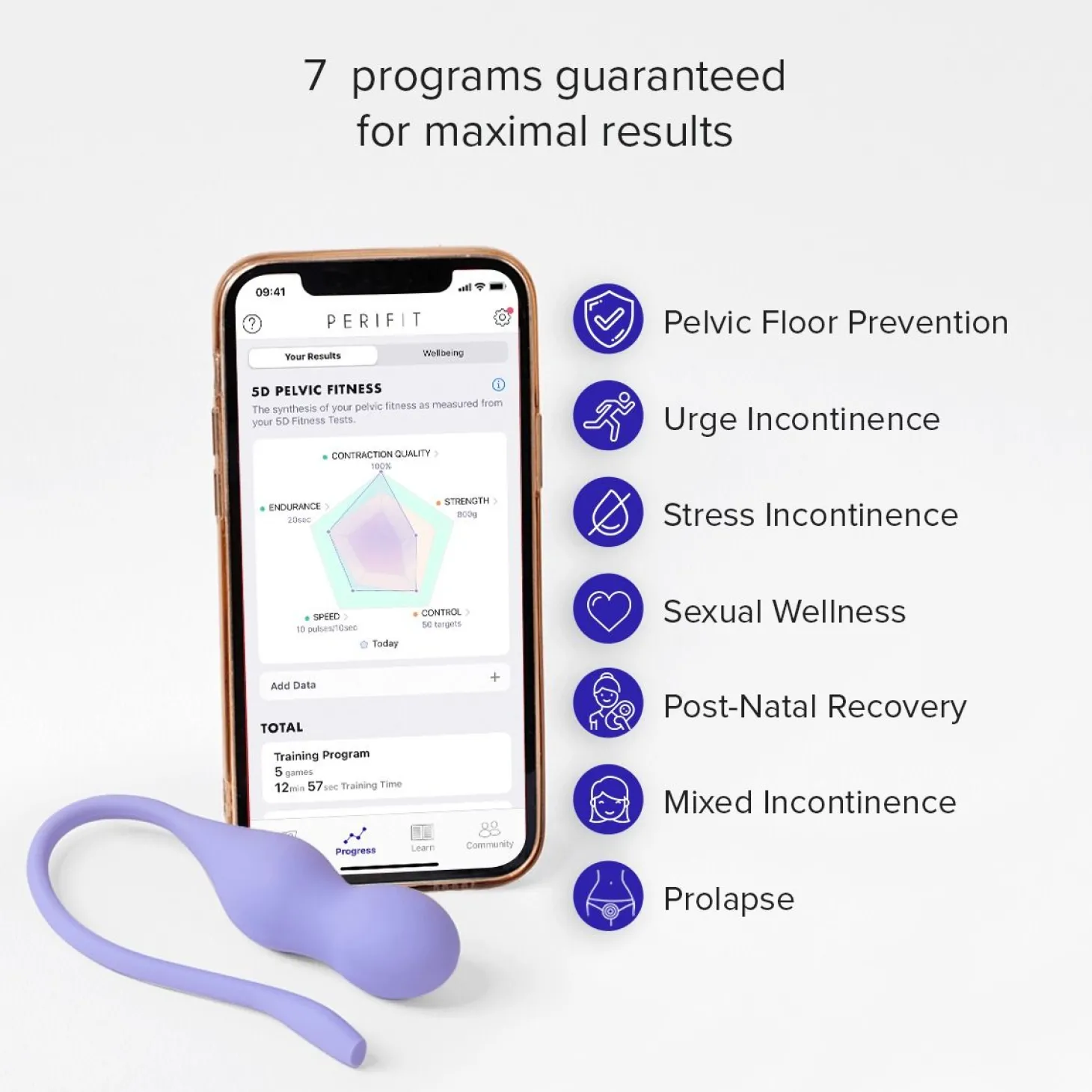 Perifit Care+ Dynamische Kegel-oefenapparaat - Lila