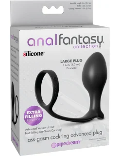 PIPEDREAM – Ass-Gasm Cockring met Vibrerende Butt Plug – Black