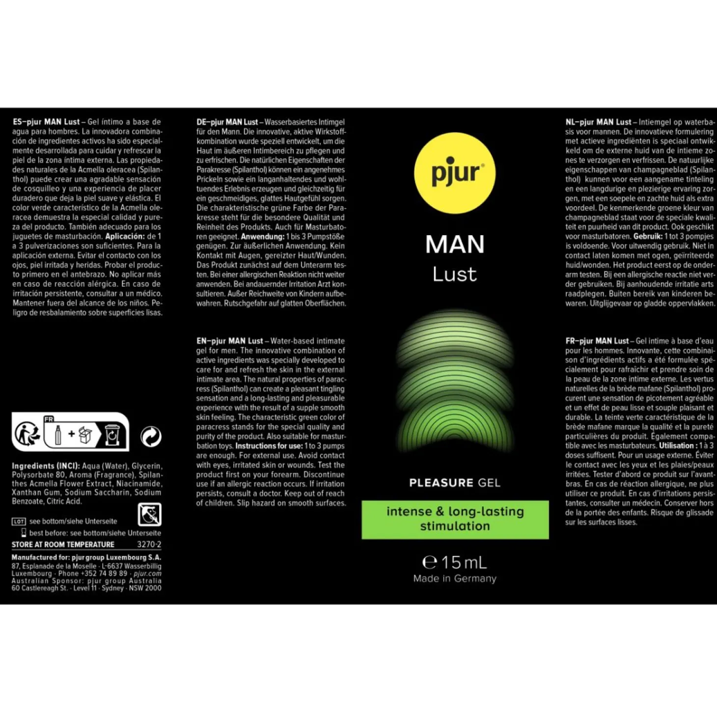 Pjur - MAN Lust Pleasure Gel - 15ml
