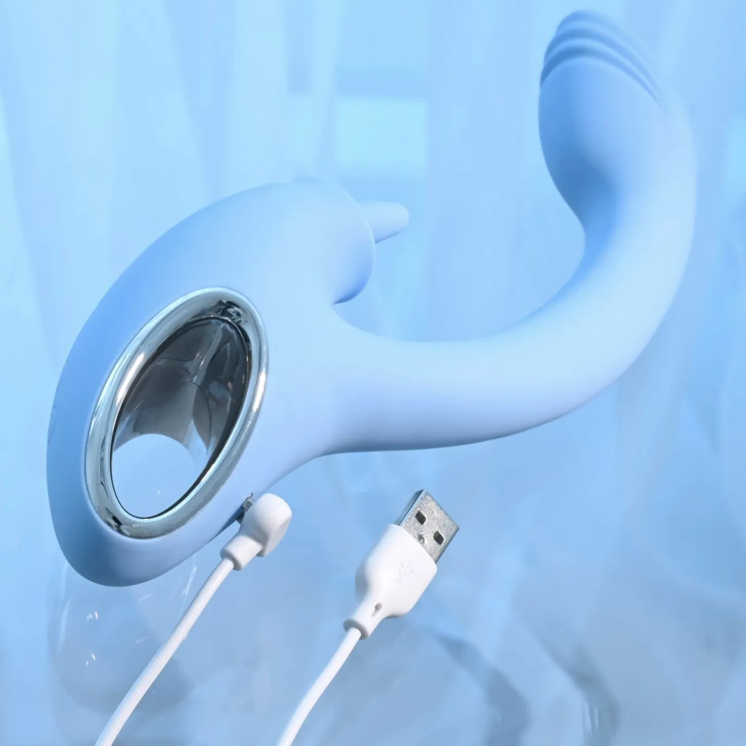 Playboy - Sapphire Dual Vibrator - Sky Blue
