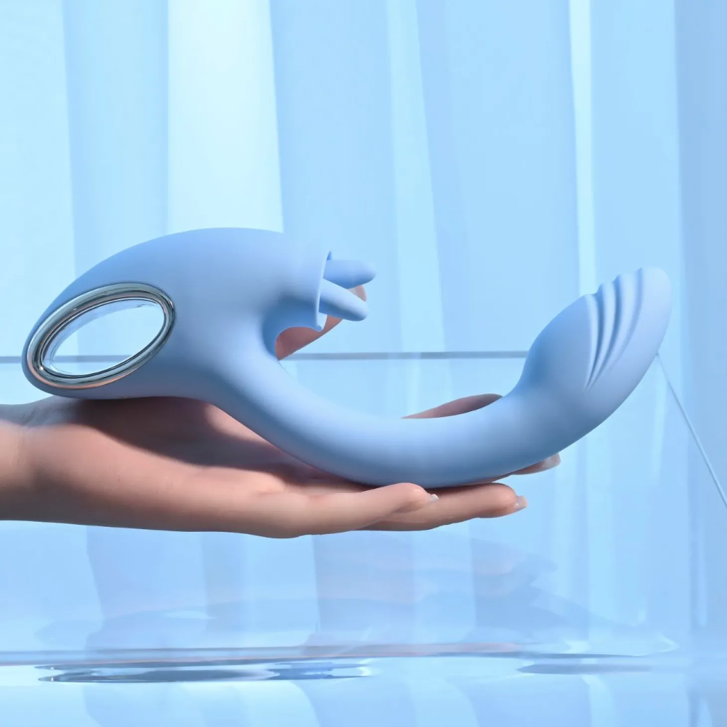 Playboy - Sapphire Dual Vibrator - Sky Blue