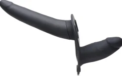 Power Pegger Dubbele Strap-On Vibrator - Zwart