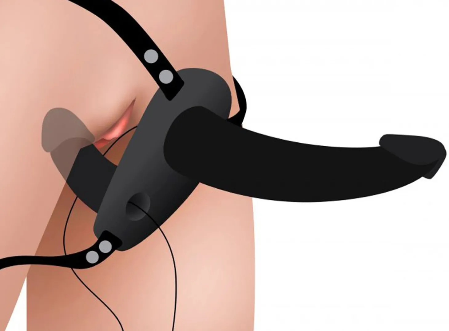 Power Pegger Dubbele Strap-On Vibrator