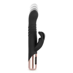 Rosy Gold - Rabbit Vibrator Met Stootfunctie - Zwart