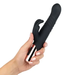 Rosy Gold - Rabbit Vibrator Met Stootfunctie - Zwart