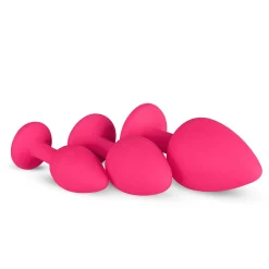 Siliconen Buttplug Met Diamant - Roze