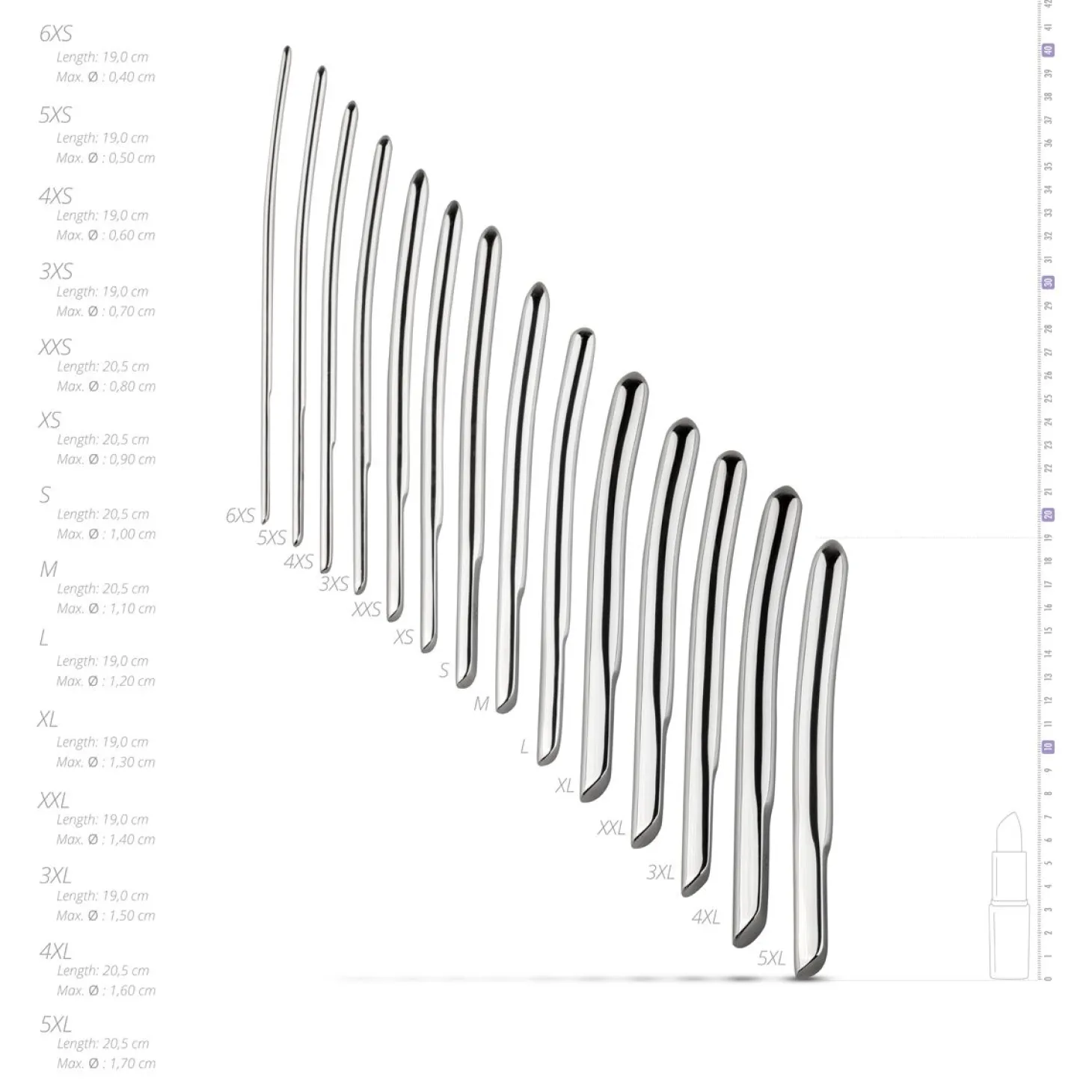 Sinner - Metalen Dilator Set - 14 Stuks