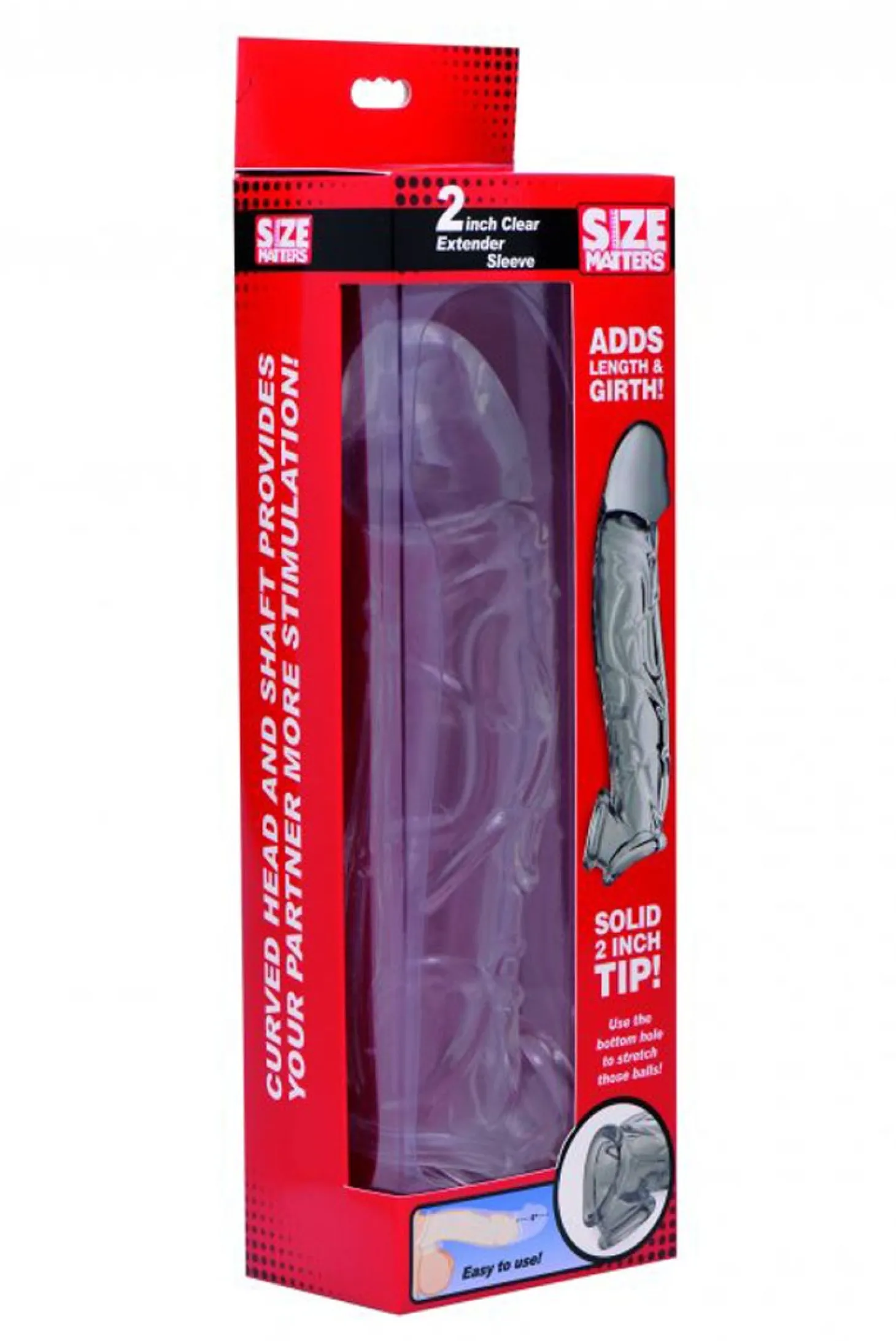 Size Matters - Clear Extender Gebogen Penissleeve