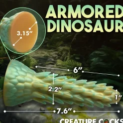 Stegosaurus Spiky Reptiel Dildo - Groen