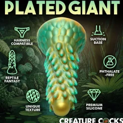 Stegosaurus Spiky Reptiel Dildo - Groen
