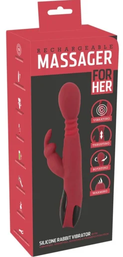 Stotende, Roterende & Verwarmende Rabbit Vibrator