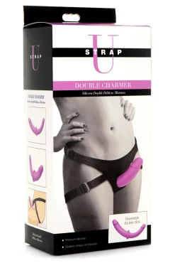 Strap U - Dubbele Dildo Met Harnas - Paars