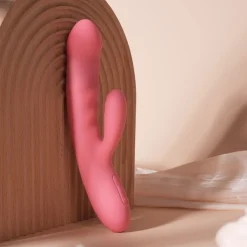 SVAKOM - Avery Thrusting Rabbit Vibrator - Aardbei Roze