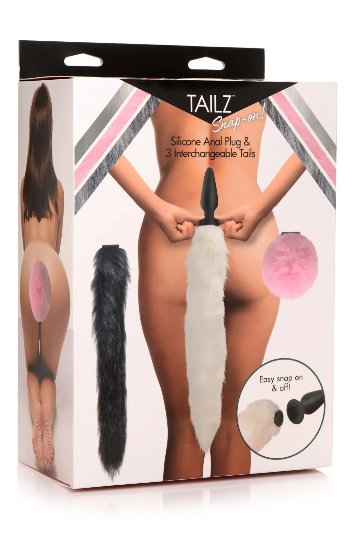 TAILZ - Snap-On Anaalplug met 3 Verwisselbare Staarten