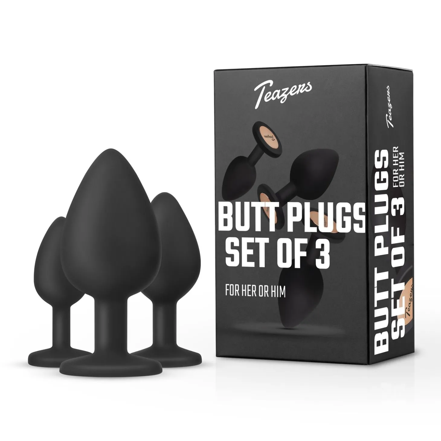 Teazers – Buttplug Set – Zwart