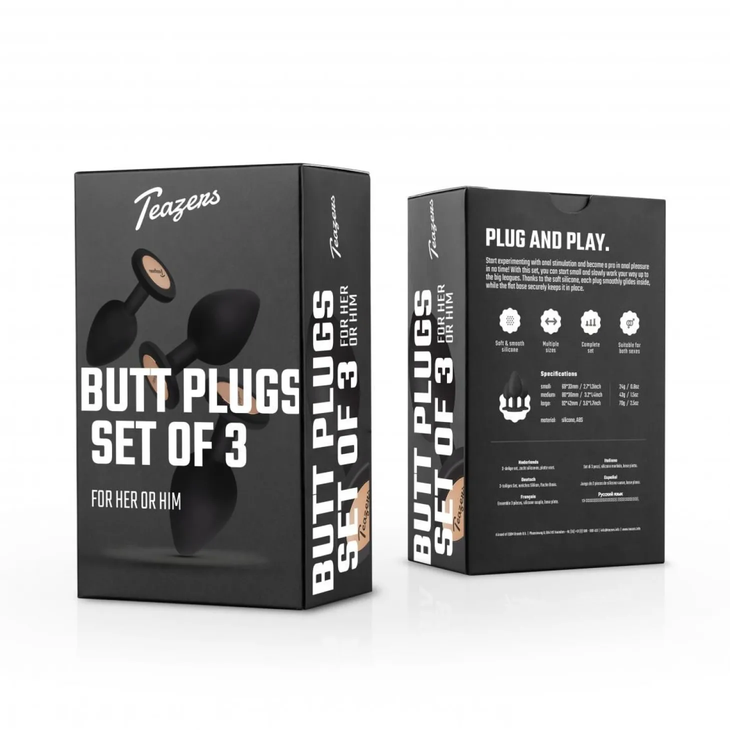 Teazers – Buttplug Set – Zwart