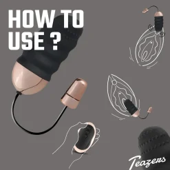Teazers Geribbeld Vibratie-Eitje Met Afstandsbediening