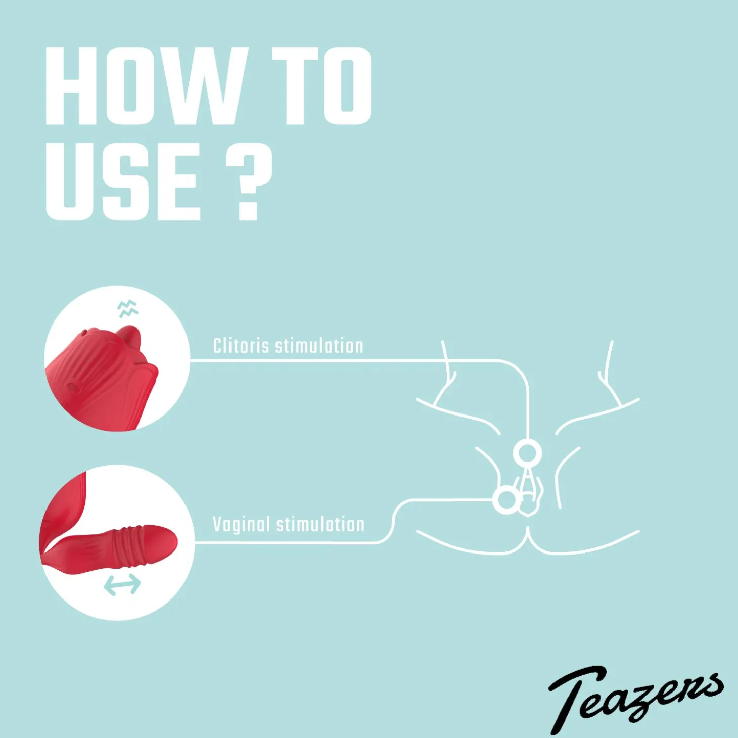 Teazers – Roos Stotende Dildo Vibrator – Rood