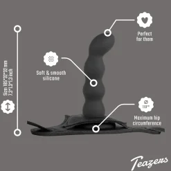 Teazers – Siliconen Strap-On Set – Zwart