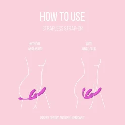 Teazers – Strapless Strap-On met Anaal Plug – Pink