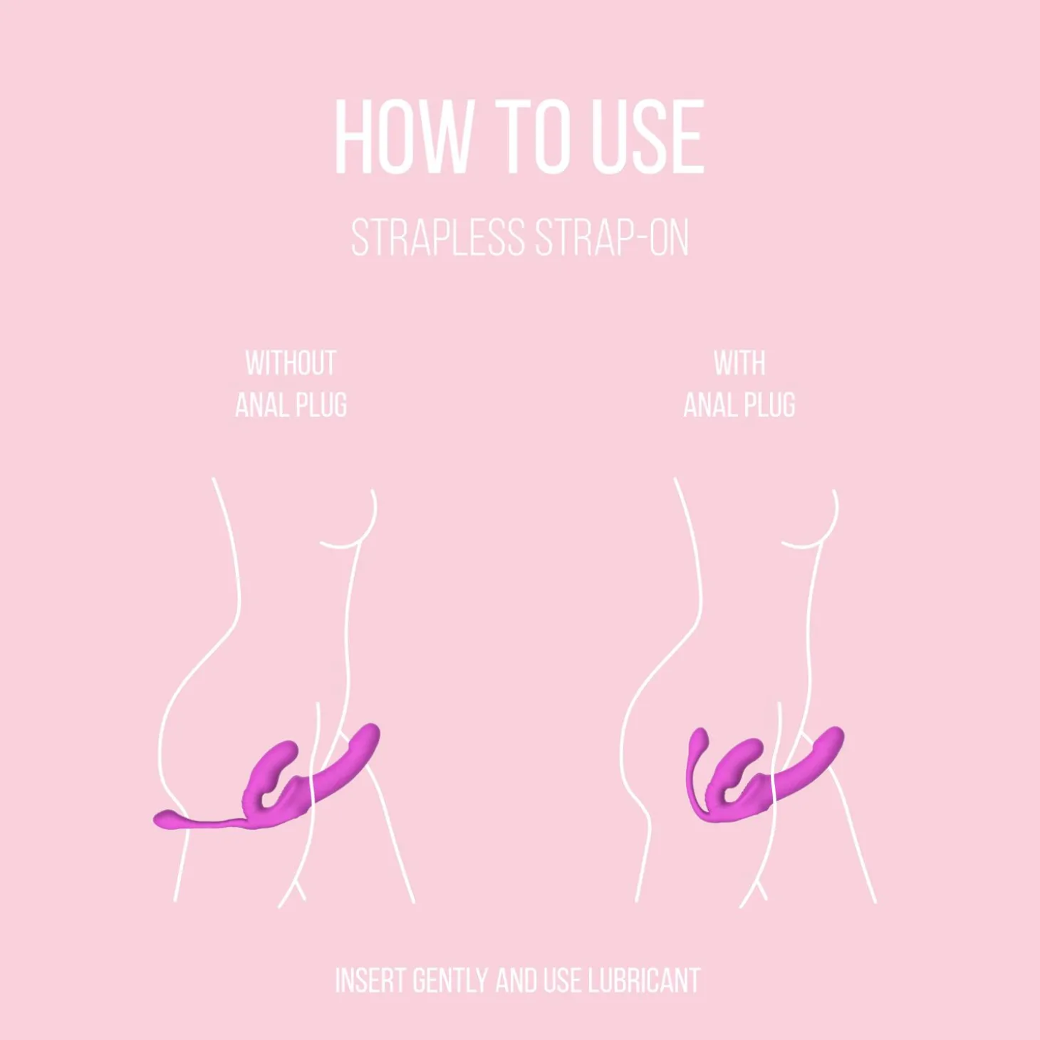 Teazers – Strapless Strap-On met Anaal Plug – Pink