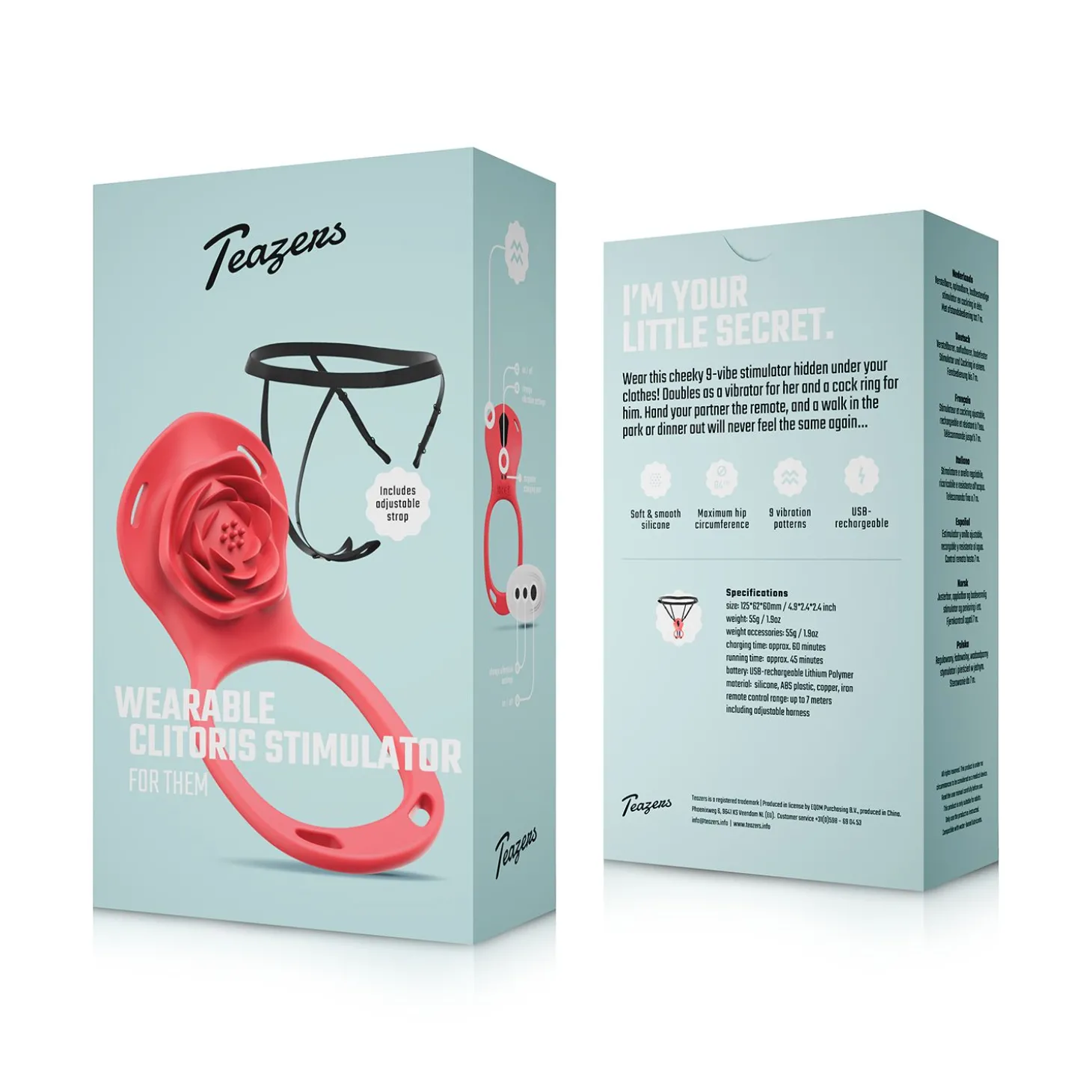 Teazers - Wearable Clitoris Stimulator Harness - Rood