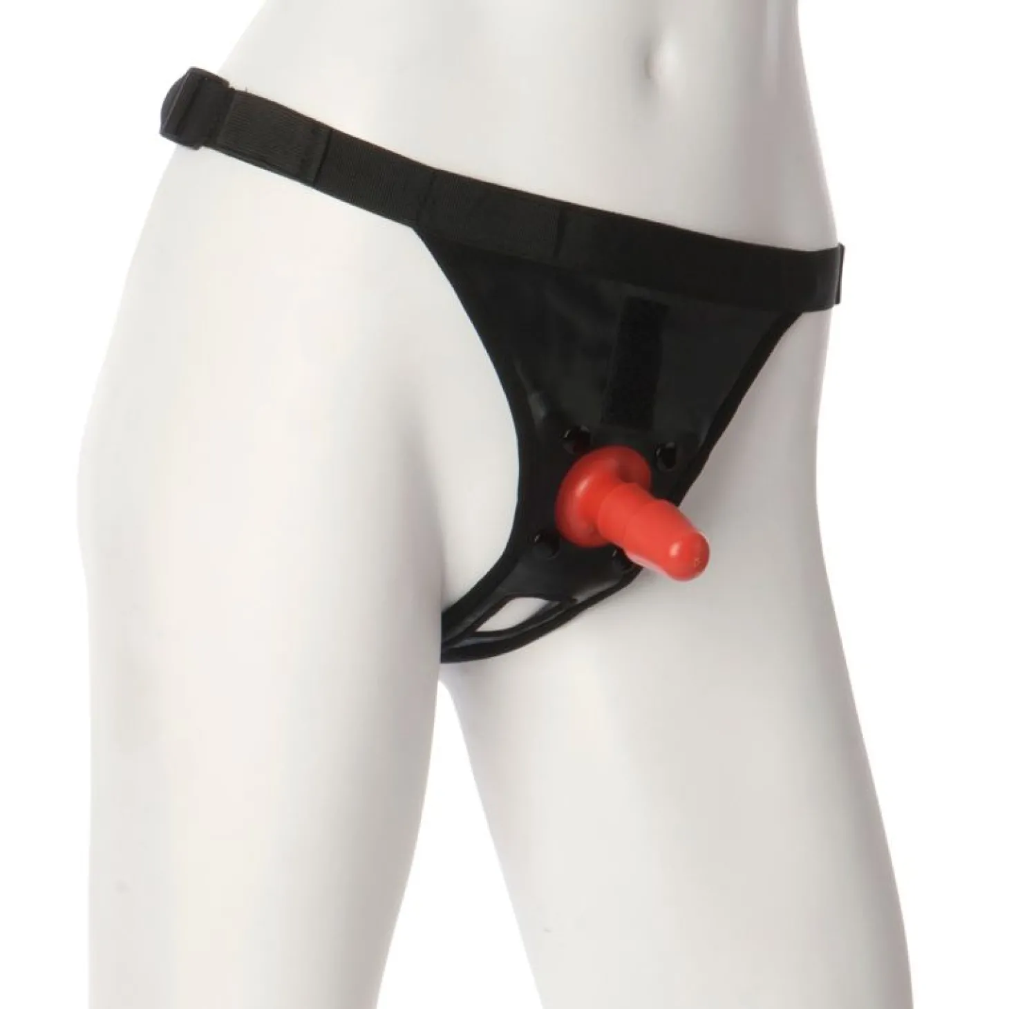 Vac-U-Lock Ultra Strap-On met plug - Zwart/Rood
