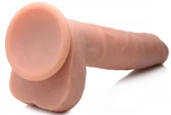 Vibrerende & Stotende Realistische XL Dildo met Zuignap en Ballen -16.5 cm