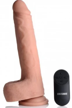 Vibrerende & Stotende Realistische XL Dildo Met Balzak - 17.8 cm