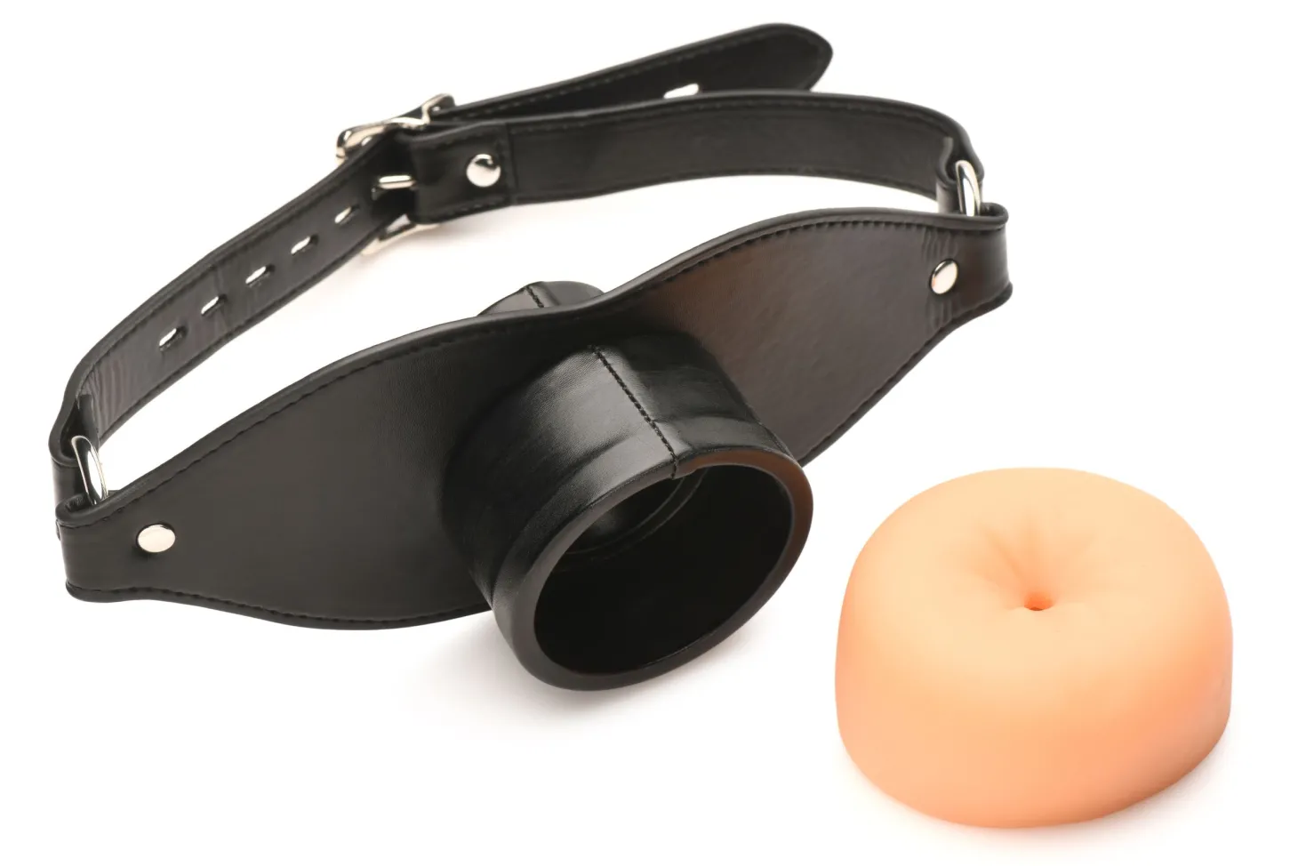 XR Brands - Ass Face Mouth Gag - Beige