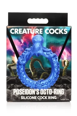 XR Brands - Poseidon's Octo-Ring Siliconen Penisring - Blauw