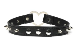 XR Brands - Spiked Heart Choker - Zwart
