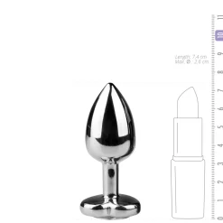 Zilveren buttplug met kristallen hart
