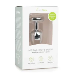 Zilveren buttplug met kristallen hart