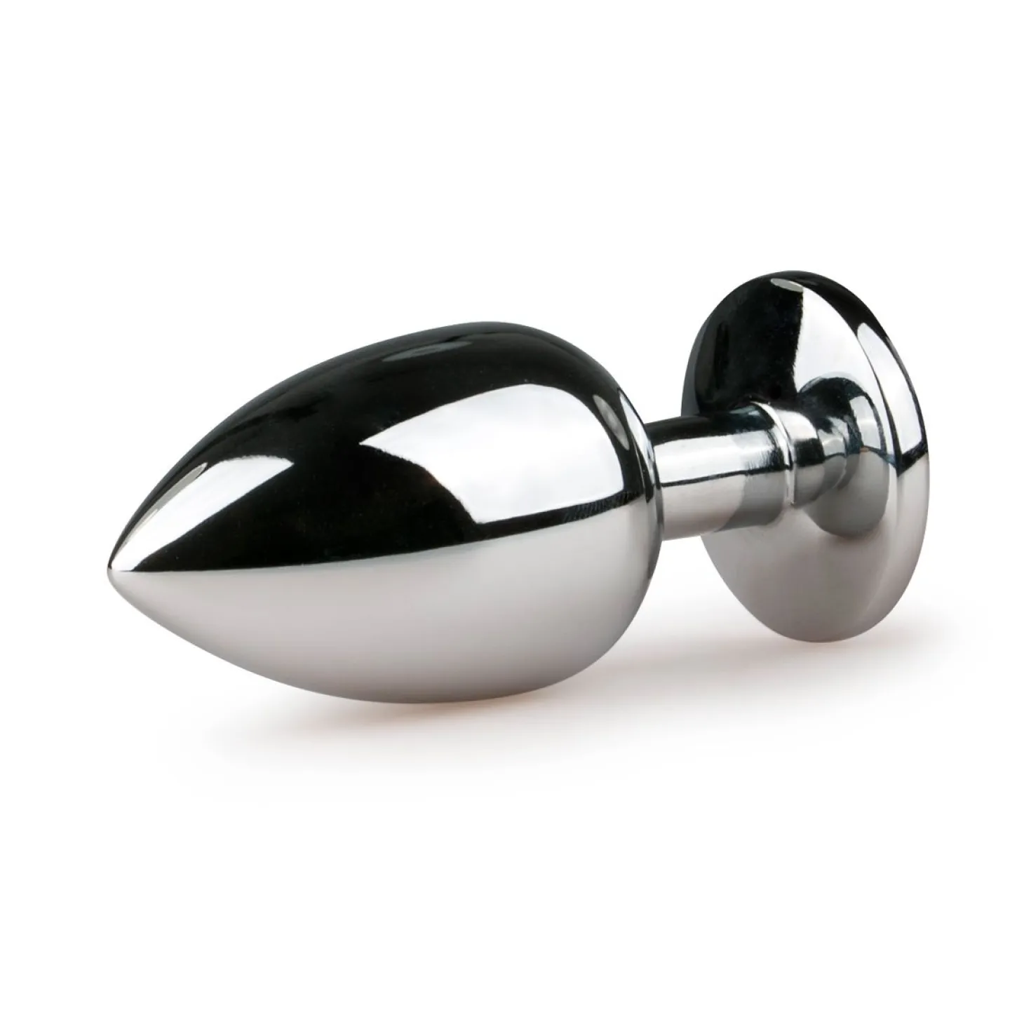 Zilveren metalen buttplug met kristal