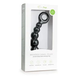 Zwarte Anale Plug Met Kralen - 19 cm