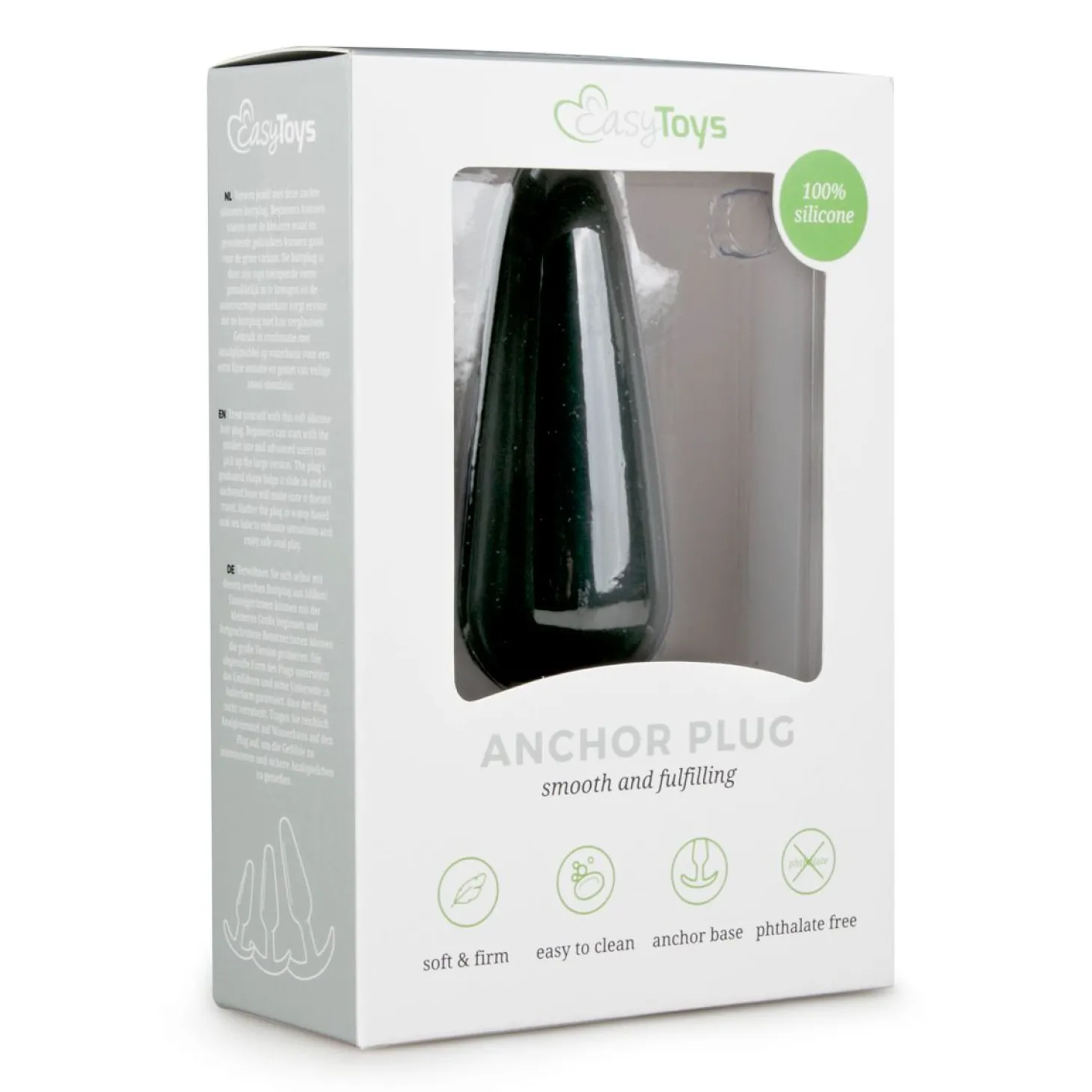 Zwarte Grote Buttplug Met Handvat - 12,5 cm