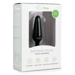 Zwarte kleine buttplug met handvat
