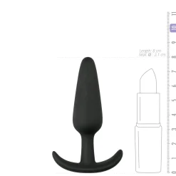 Zwarte kleine buttplug met handvat