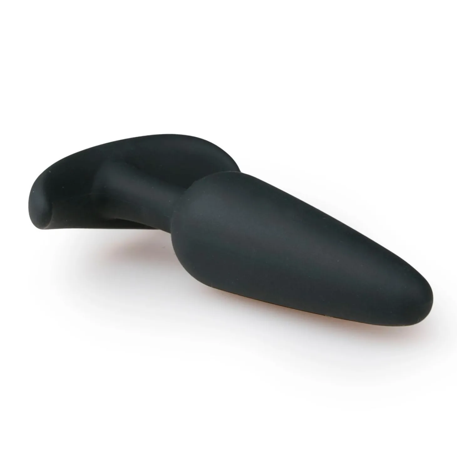 Zwarte medium buttplug met handvat