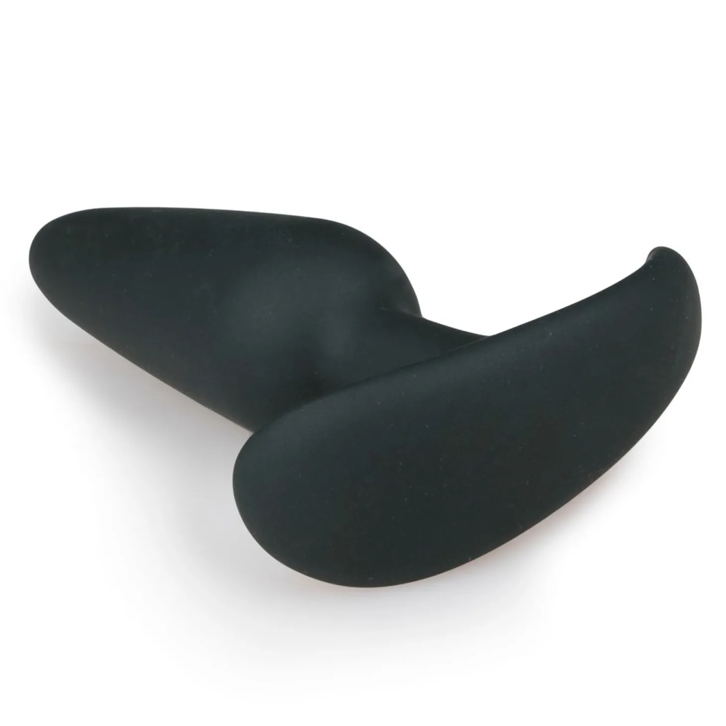 Zwarte medium buttplug met handvat