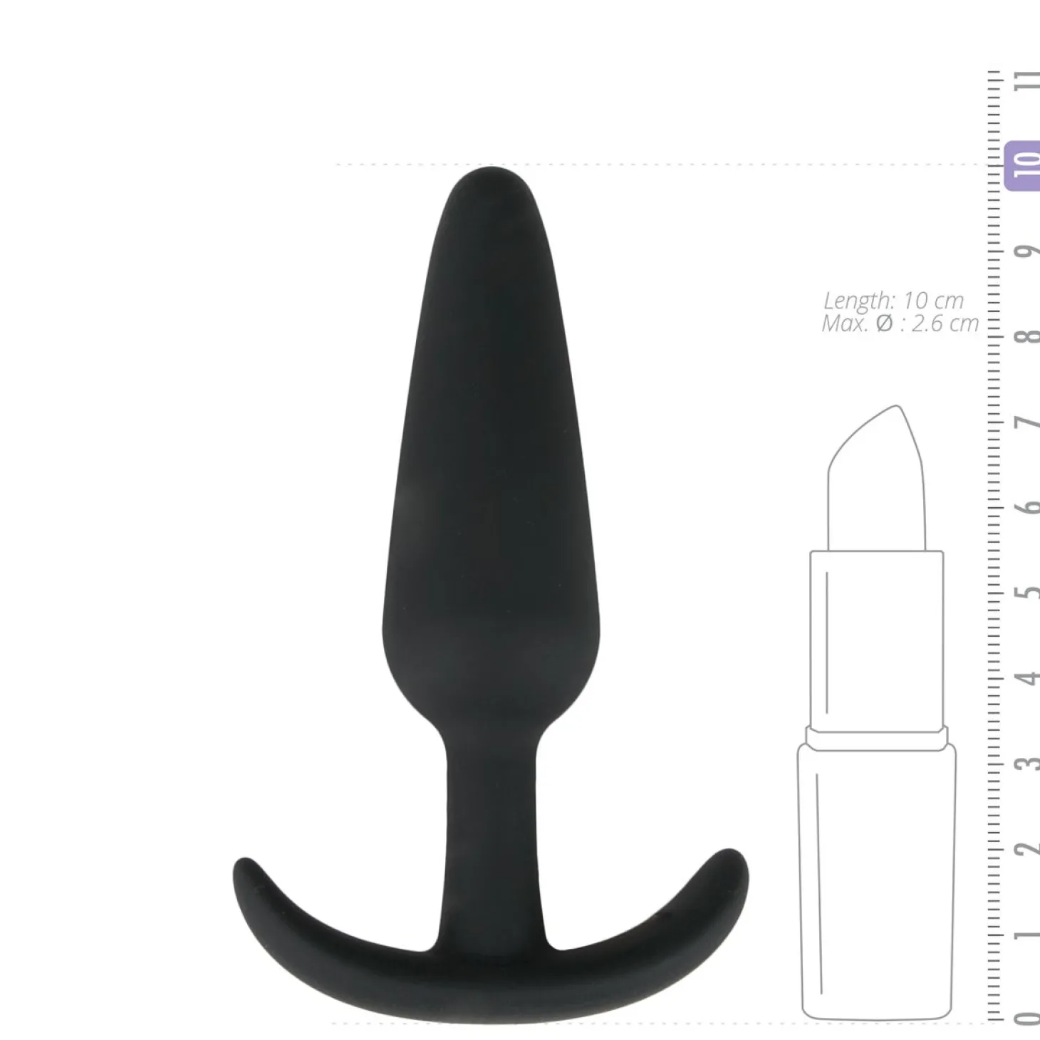 Zwarte medium buttplug met handvat