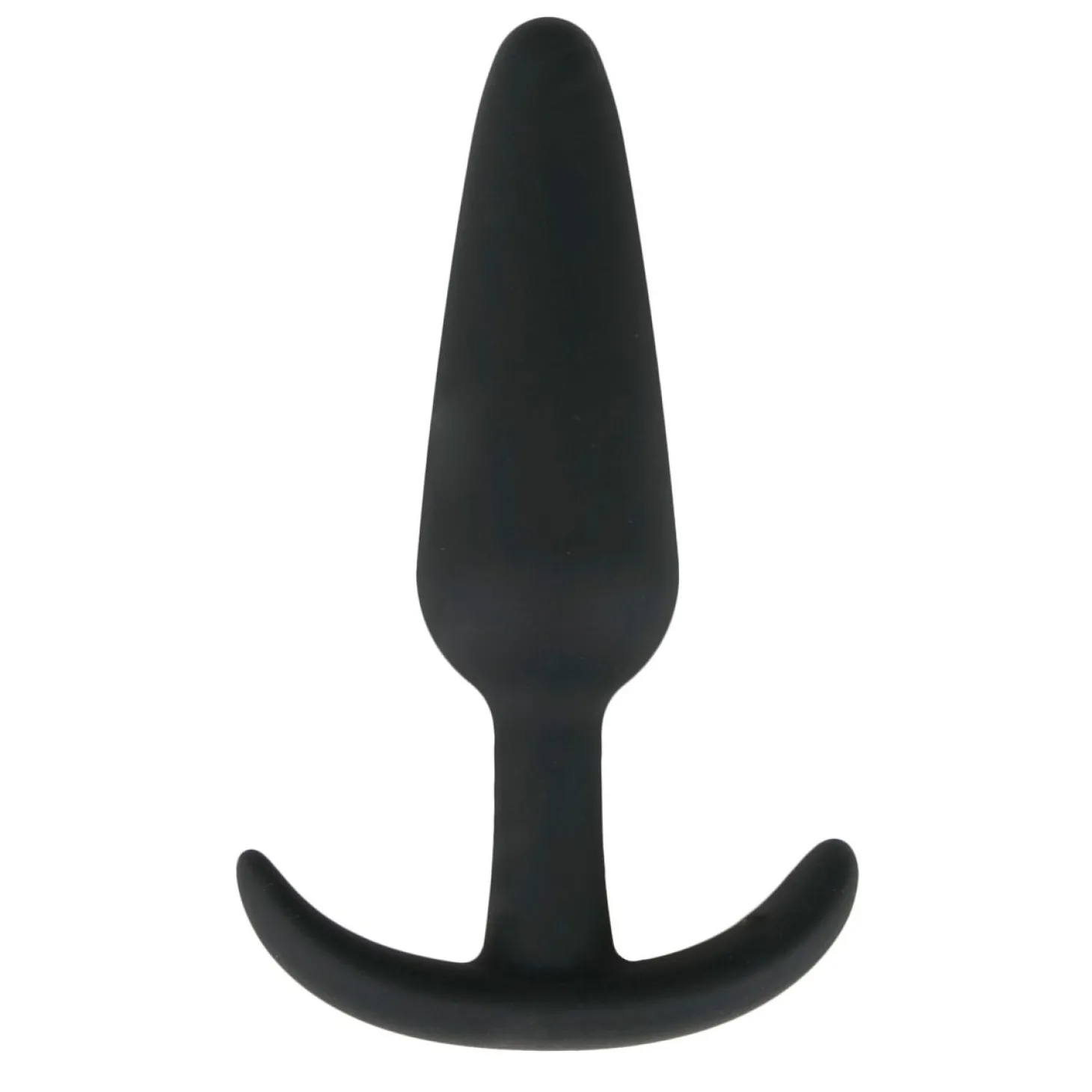 Zwarte medium buttplug met handvat